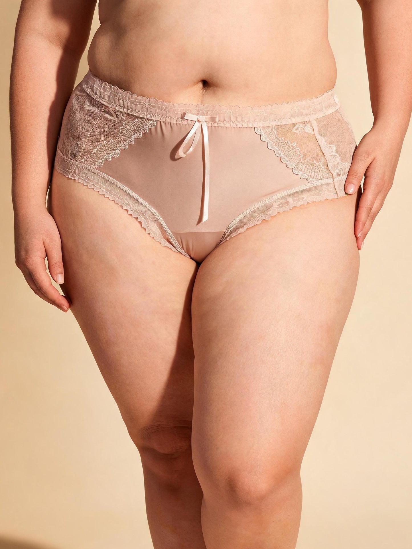 Satin & Cotton Gusset 7A Antibacterial Sexy Hollow Out & Cross Strap Design Lace Panties