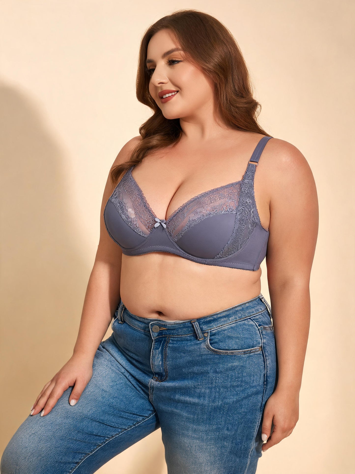 Tummy Control & Anti-Underarm Fat Design Lace Side-Support Bra