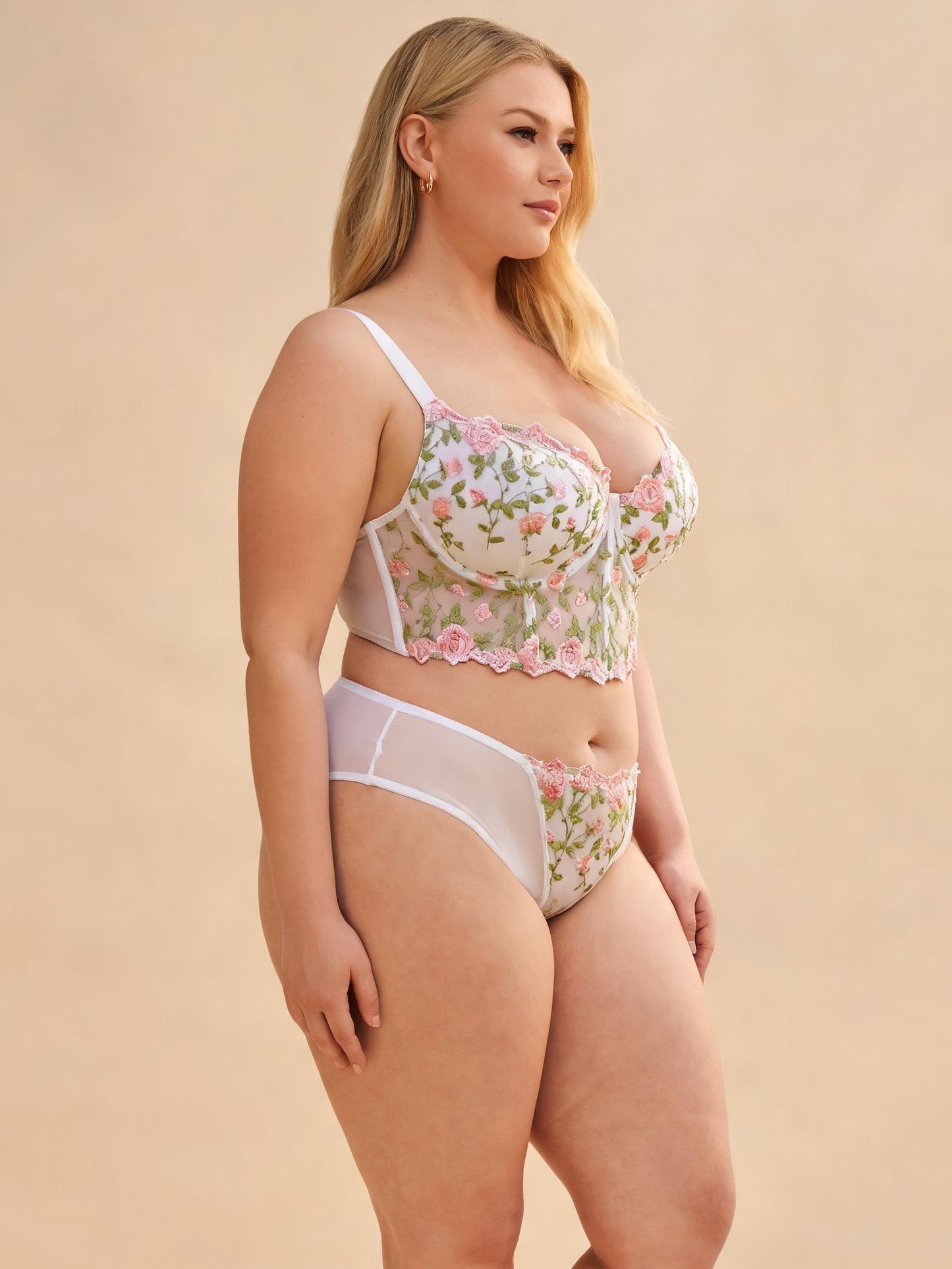 Premium Quality Built-in Padding Floral Lace Bra Set
