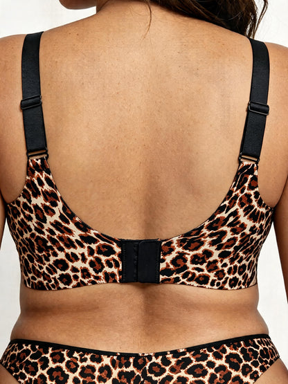 Wild Trace Leopard Print wireless bralette — back view