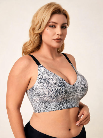 Leopard Muse Snow Leopard wireless bra — front view