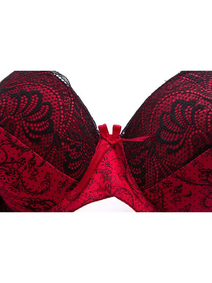 Paisley Noir lace bra — paisley cup and bow detail
