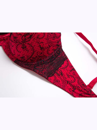 Paisley Noir matching thong — front view