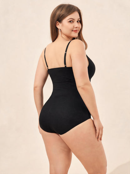 Scoop Neck Camisole Bodysuit with Adjustable Straps Seamless Bodysuit