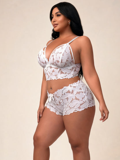 Breathable & Perfect Fit Sexy Sheer Lace Nightgown Set