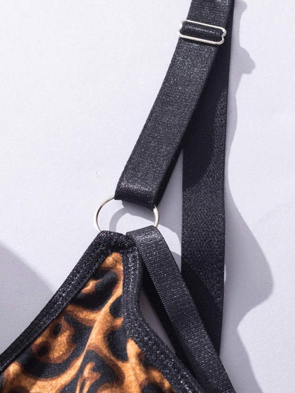 Leopard After Dark lingerie set — detail view 3