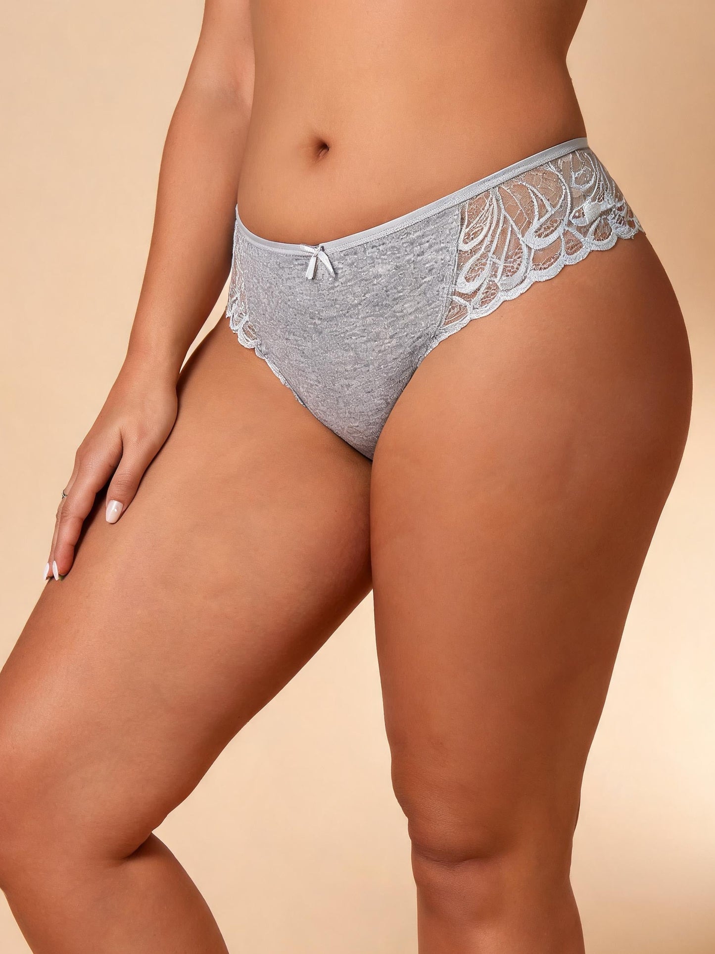 Breathable Cotton Gusset European Style Lace Thong