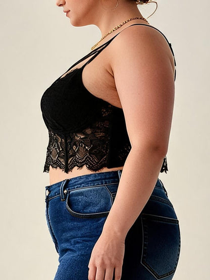 Black Lace Corset Bustier Top