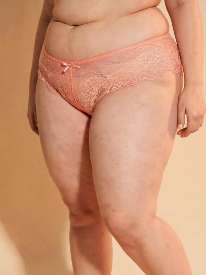 Hollow Out See Through Low Waist Sheer Lace Thong