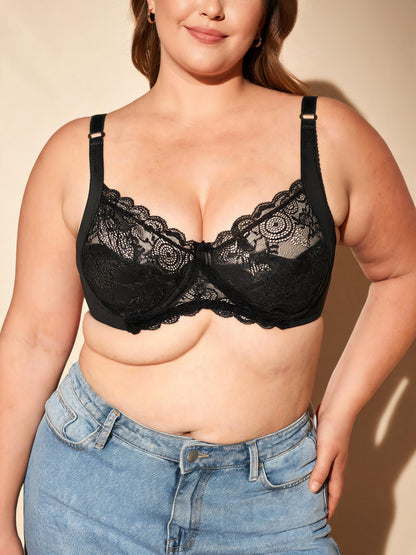 Plus Size Push Up Underwire Bra for Big Breasts
