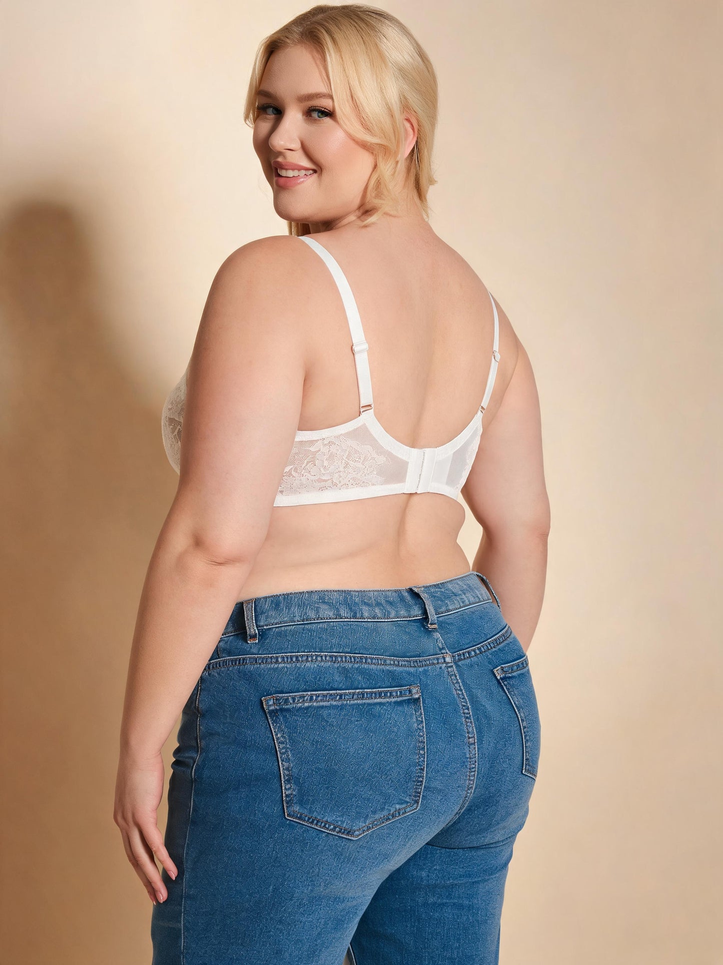 Sexy Mesh Push Up Minimizer Design  Sheer Lace Bra