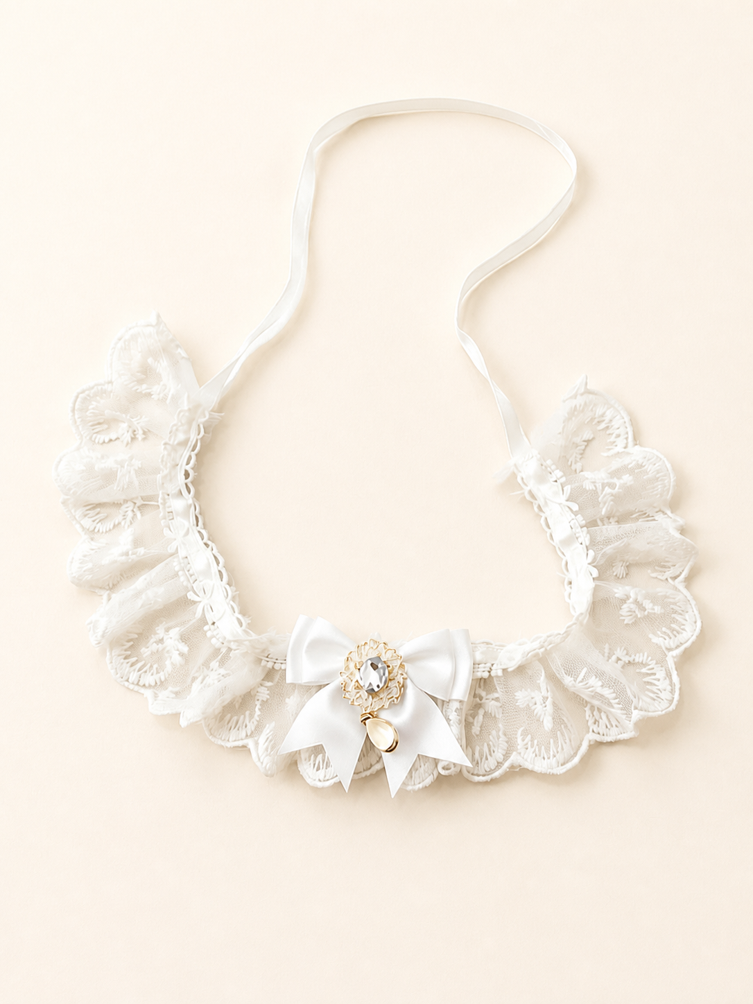 Accessory style White Rhinestone Bow Tie — regenerated product-only image
