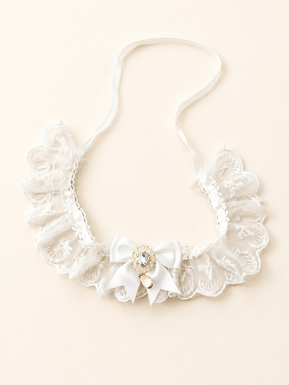 Accessory style White Rhinestone Bow Tie — regenerated product-only image