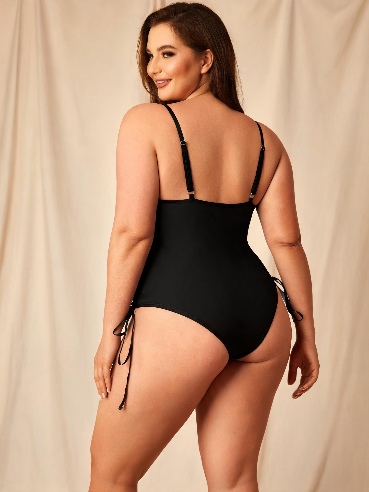 Lace Up Basque with Garter Straps Heart Ring Corset Teddy