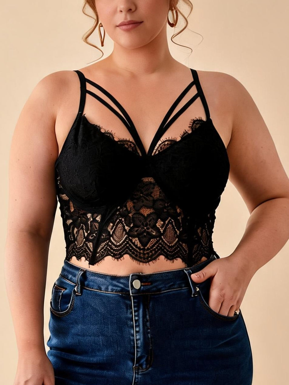 Black Lace Corset Bustier Top