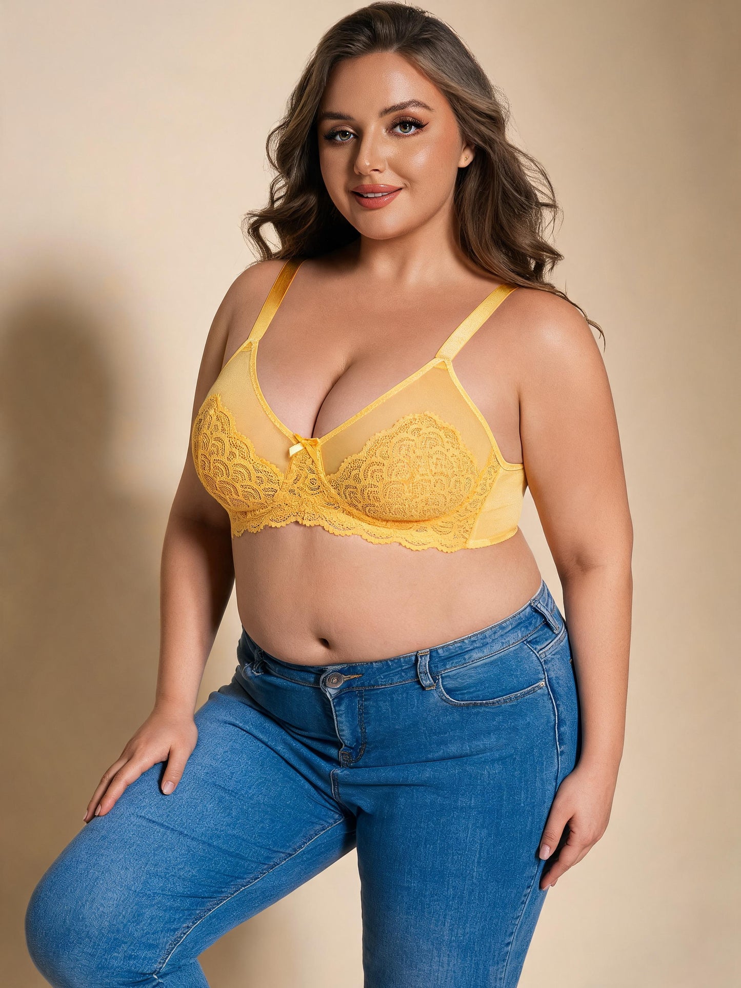 Reathable Memory Wire & Shaping Ultra-thin Lace Bra