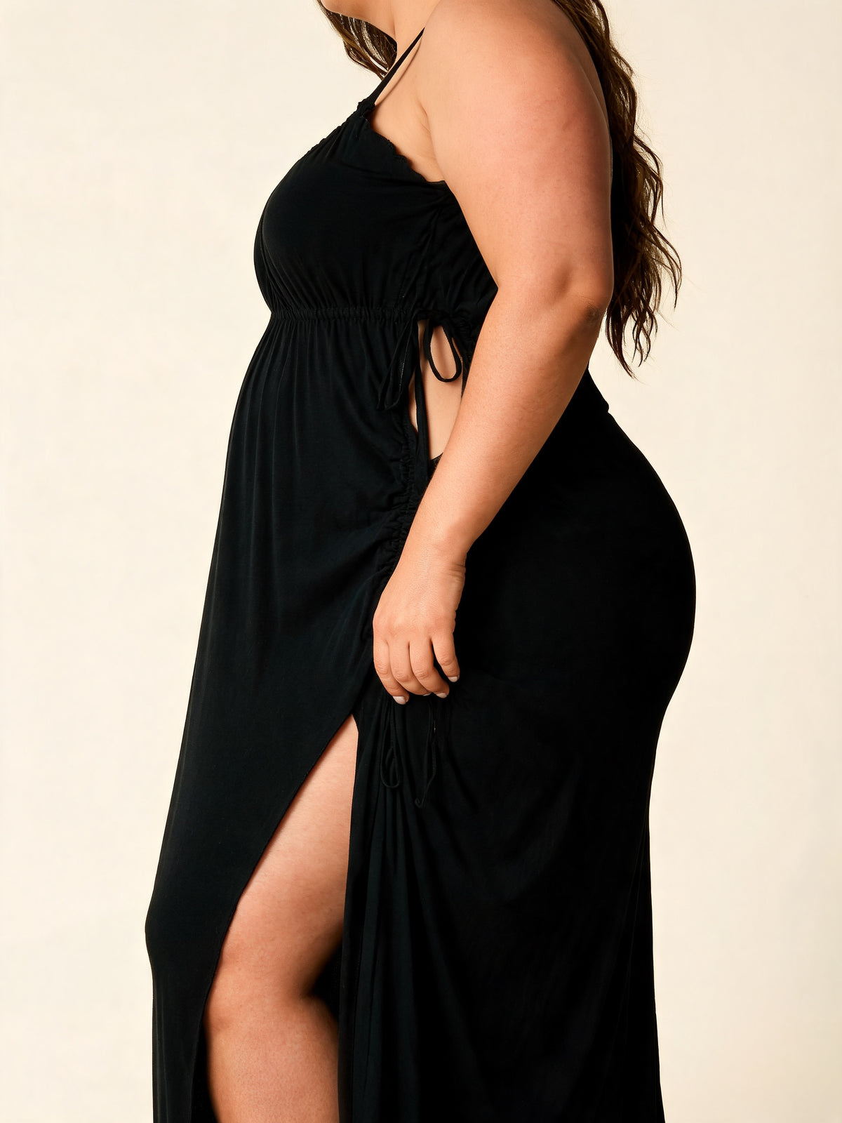 After Dark Slip-Kleid mit hohem Schlitz