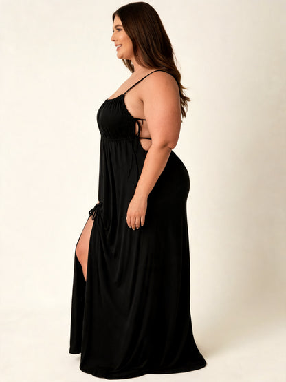 After Dark Slip-Kleid mit hohem Schlitz