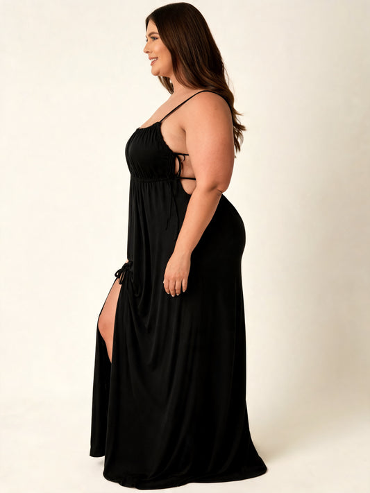 After Dark High-Slit Slip Dress