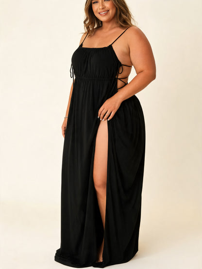 After Dark Slip-Kleid mit hohem Schlitz