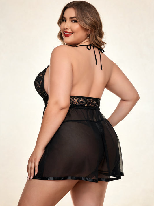 Allure Deep-V Lace Babydoll