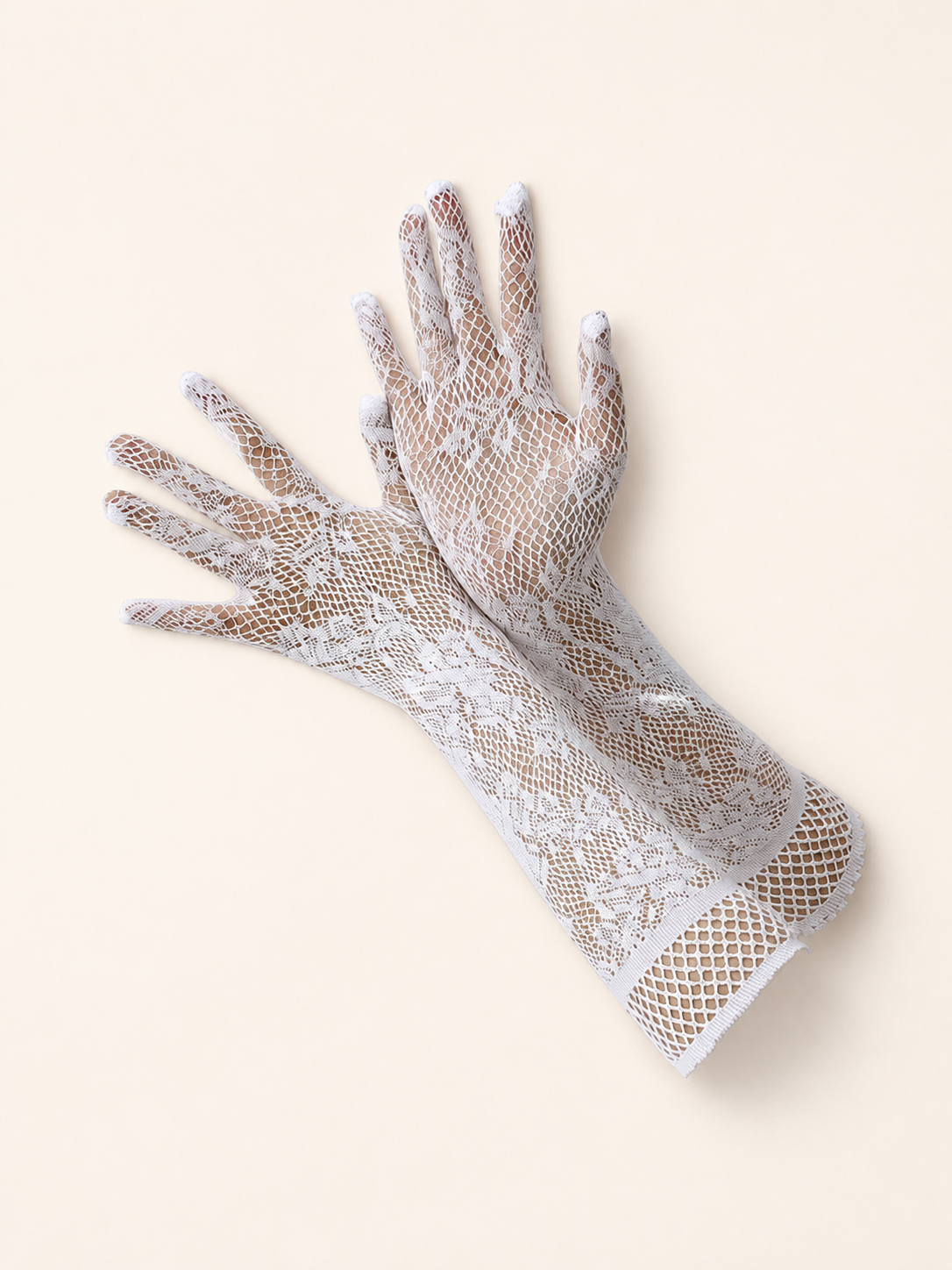 Accessory style White Stretch Lace Gloves — regenerated product-only image