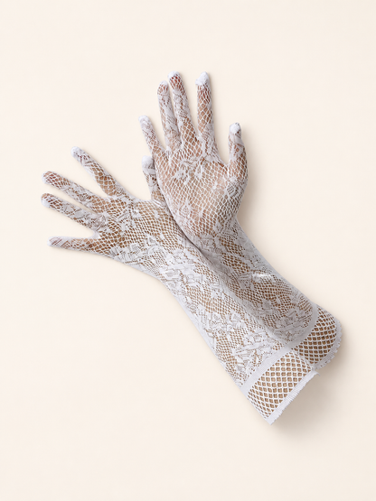 Accessory style White Stretch Lace Gloves — regenerated product-only image