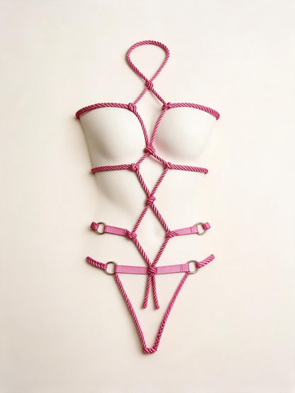 Accessory style Pink Rope Bodysuit — AtlasCloud regenerated product-only image