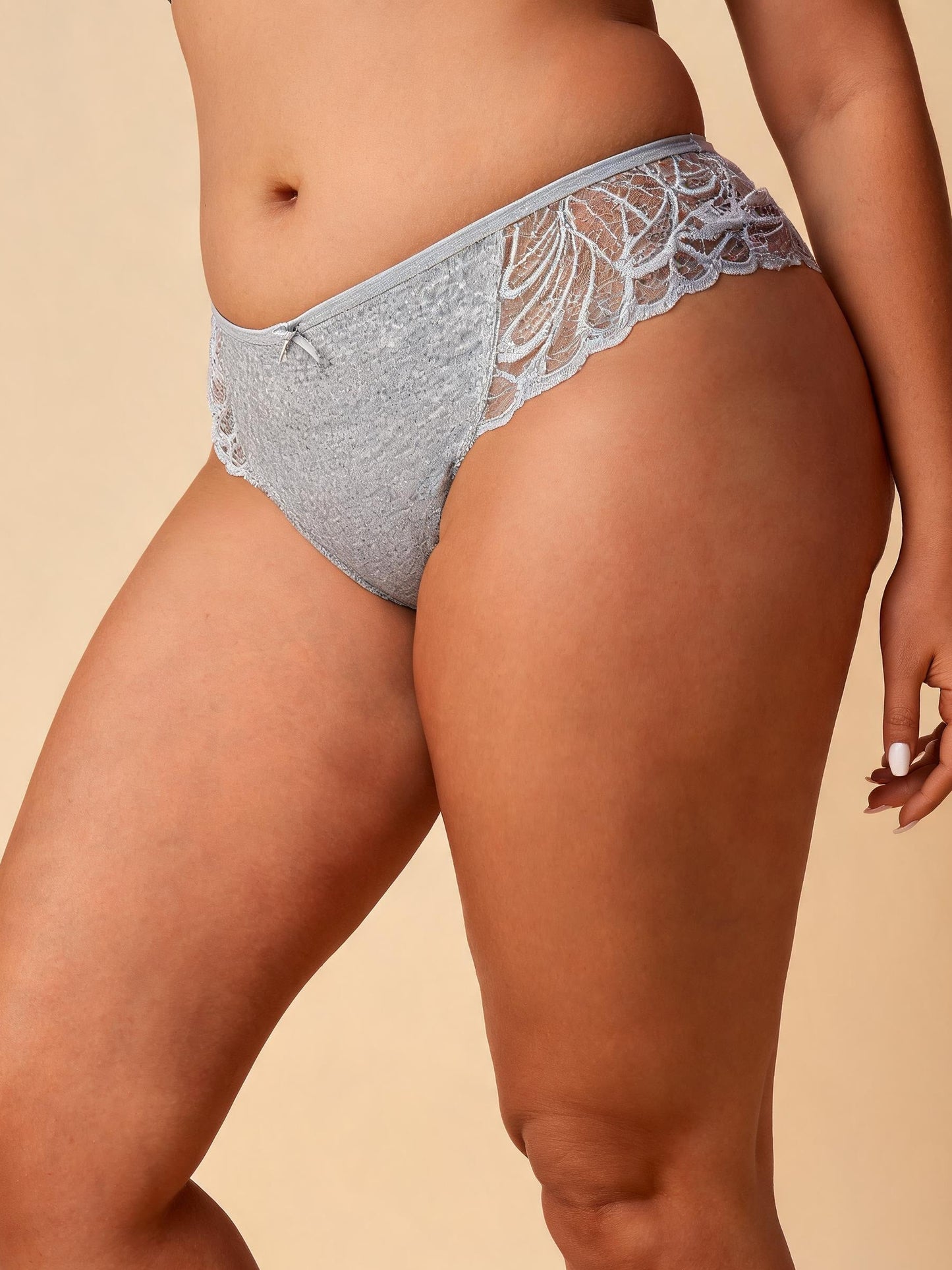 Breathable Cotton Gusset European Style Lace Thong