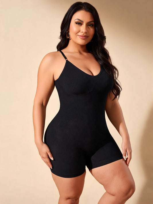 Second Skin Ribbed Shaping Bodysuit Shorts