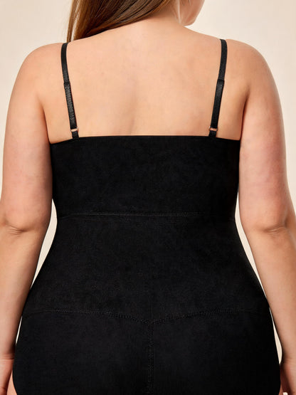 Scoop Neck Camisole Bodysuit with Adjustable Straps Seamless Bodysuit