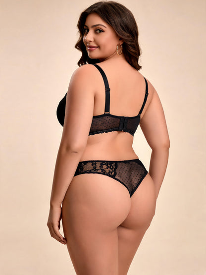 Anti-Sagging 3D Solid Lace & Tummy Control Lace Bra Set