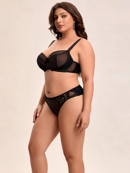 Anti-Sagging 3D Solid Lace & Tummy Control Lace Bra Set