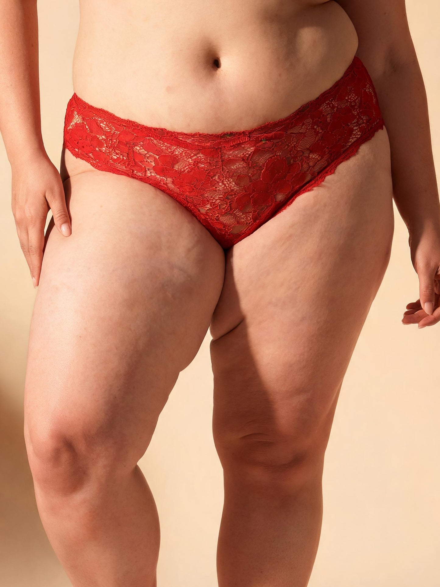 Bow Detail Sheer & Provocative Open Crotch Lace Thong