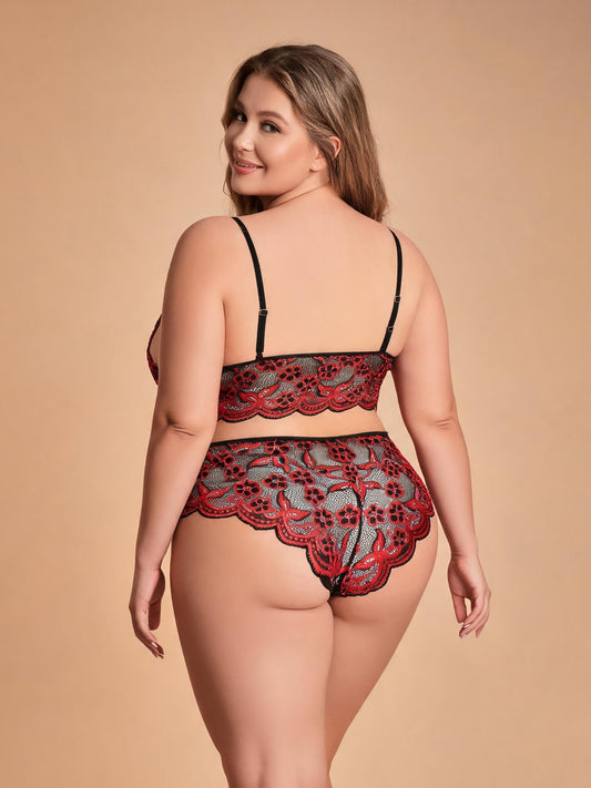 Gothic Rose Lace Bra & Brief Set