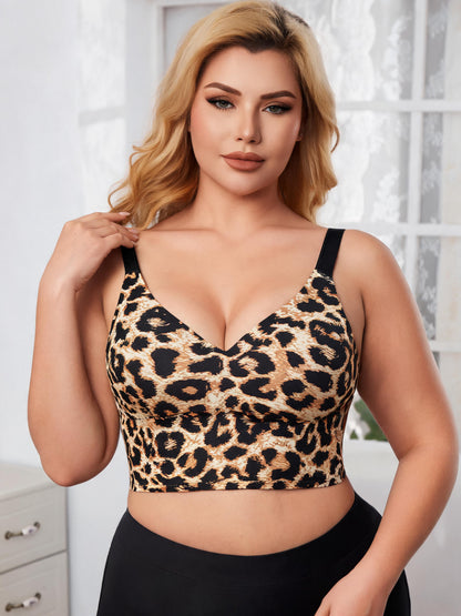 Leopard Muse wireless bra — front detail