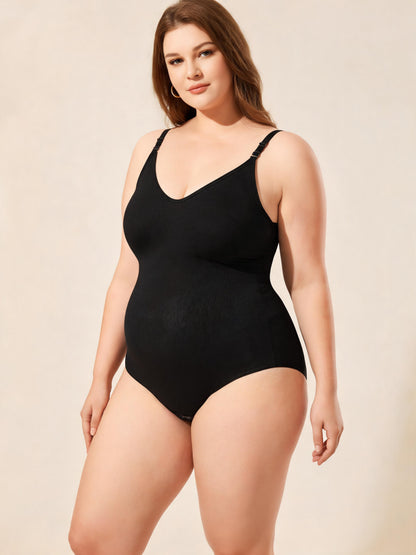 Scoop Neck Camisole Bodysuit with Adjustable Straps Seamless Bodysuit