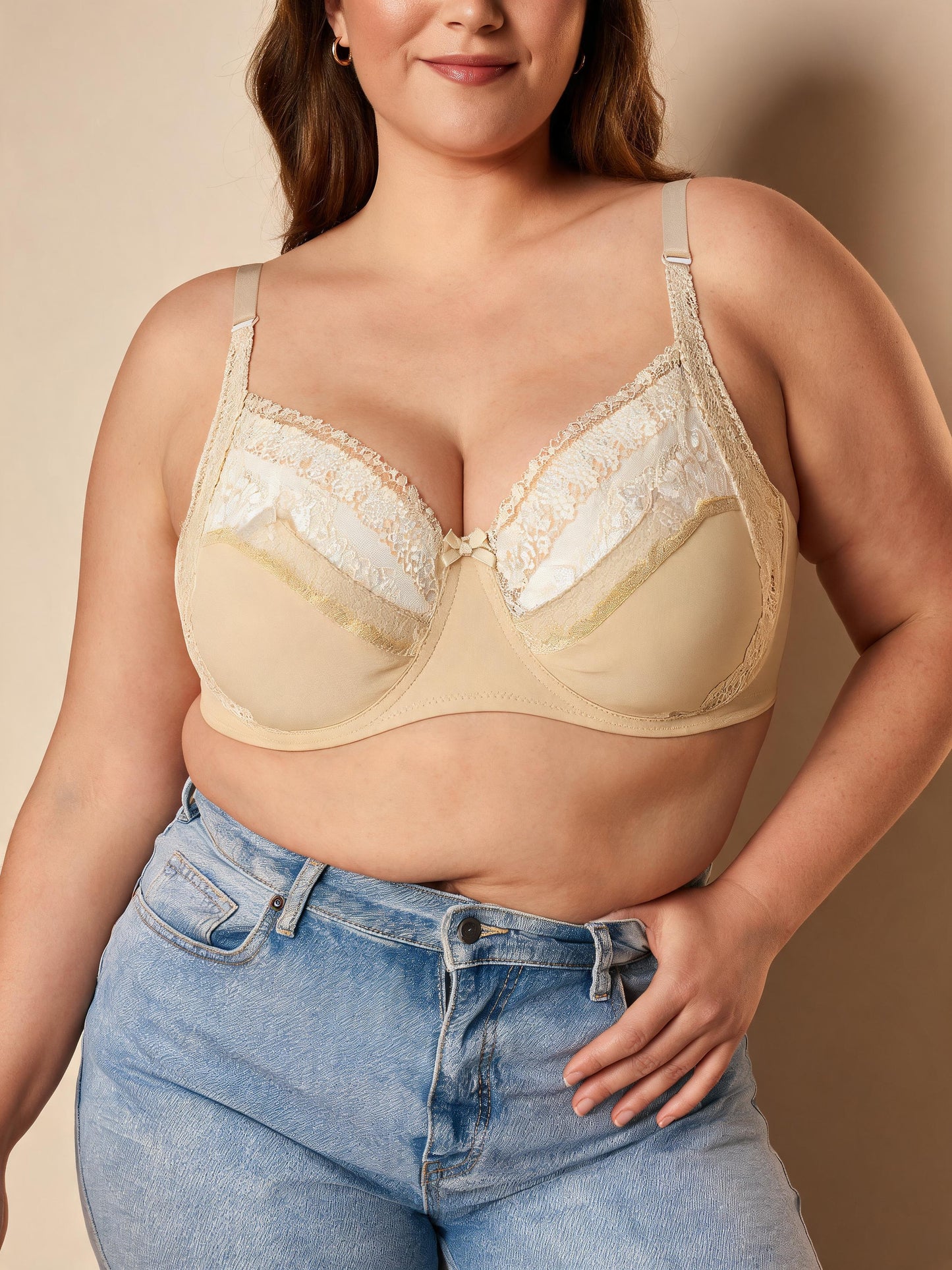 Tummy Control & Anti-Underarm Fat Design Lace Side-Support Bra