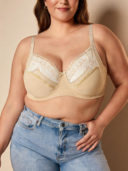 Tummy Control & Anti-Underarm Fat Design Lace Side-Support Bra