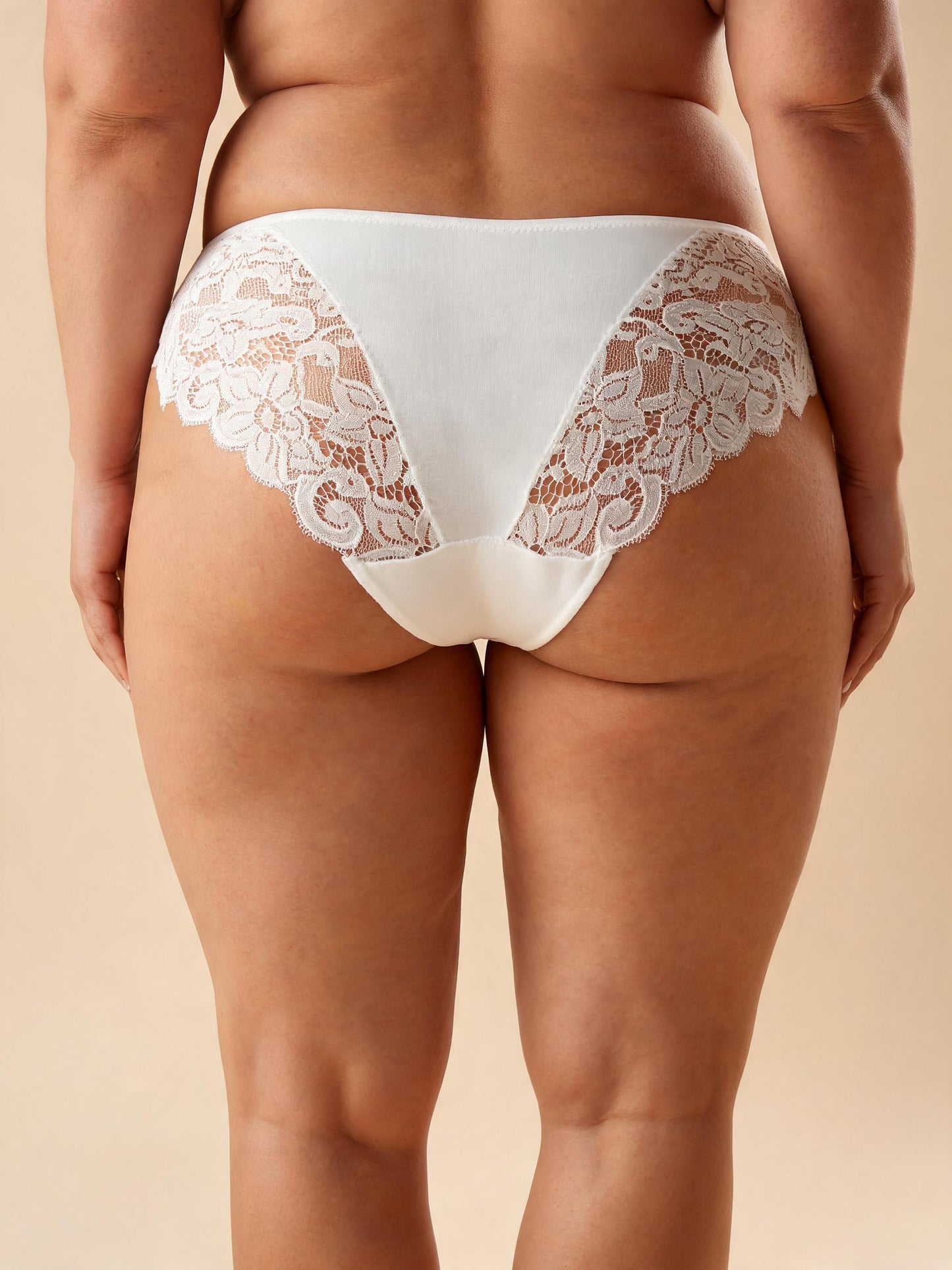 Mid Waist Lace Cheeky Briefs with Cotton Gusset