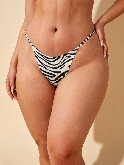Sexy Low Waist T-Back Seamless & Thin Strap Leopard Print Thong