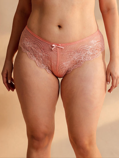 Hollow Out See Through Low Waist Sheer Lace Thong
