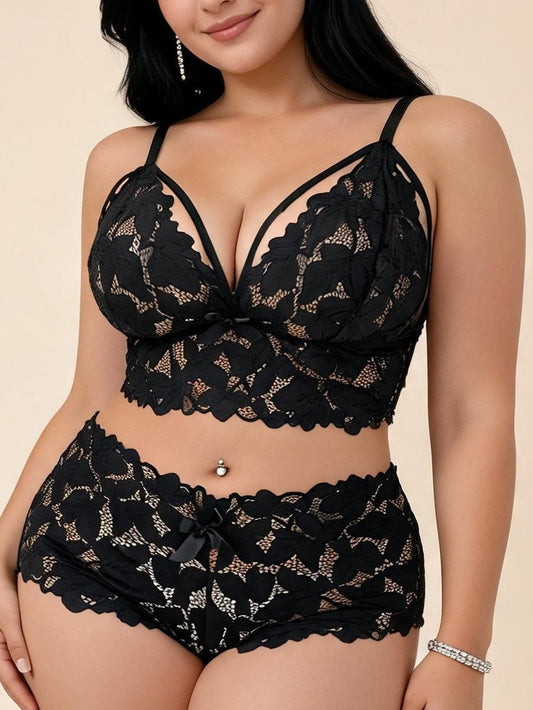 Night Bloom Lace Bralette & Brief Set