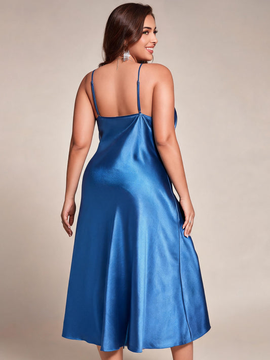Sapphire Afterglow Satin Nightgown