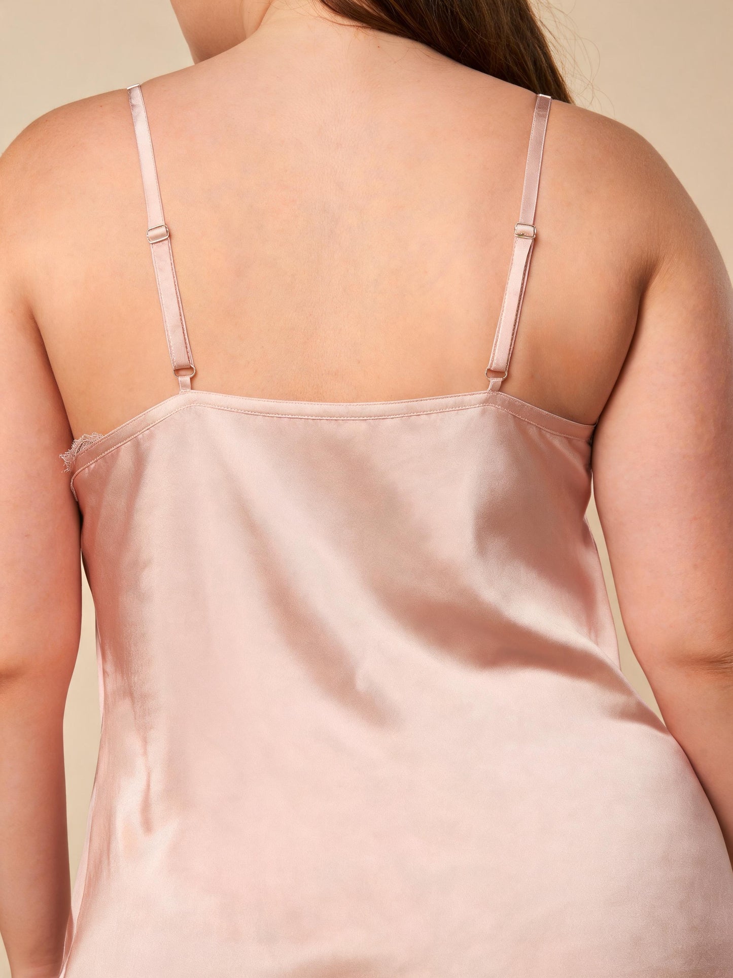 Chemise de nuit en dentelle satinée pour femme, à bretelles spaghetti, ourlet en dentelle transparente, robe de détente sexy