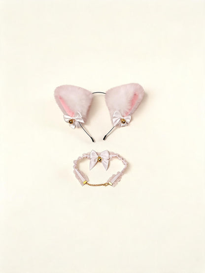 Kitty Cat White Headband + Bell Collar — high-resolution product view