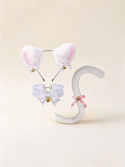 Kitty Cat White Headband + Bell Collar + Tail — high-resolution product view