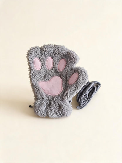 Kitty Cat Grey Paw Gloves — high-resolution product view
