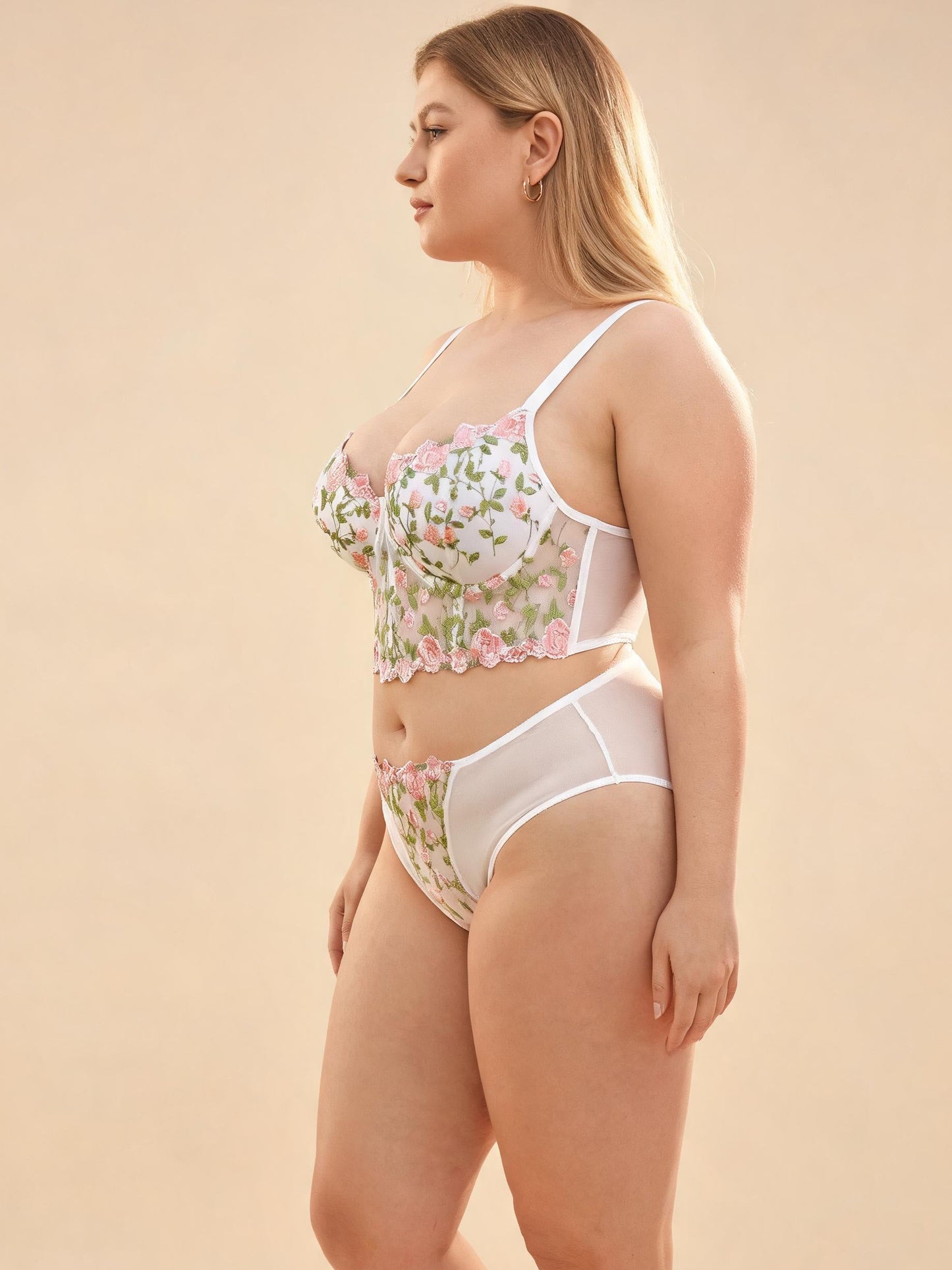 Premium Quality Built-in Padding Floral Lace Bra Set