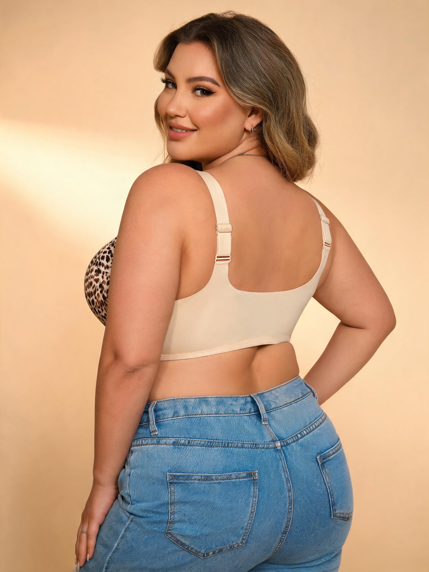 Leopard Print Wireless Front Closure Seamless & Comfortable Bra